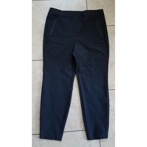 Lane Bryant Pants Women 14 Ankle Pull On Zip Pockets Casual Career Black Stretch